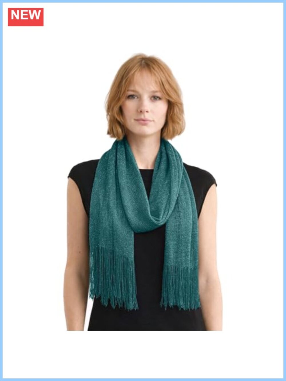 Sequin Scarf Shawl Wrap with Tassel Fringe for Evening Dresses